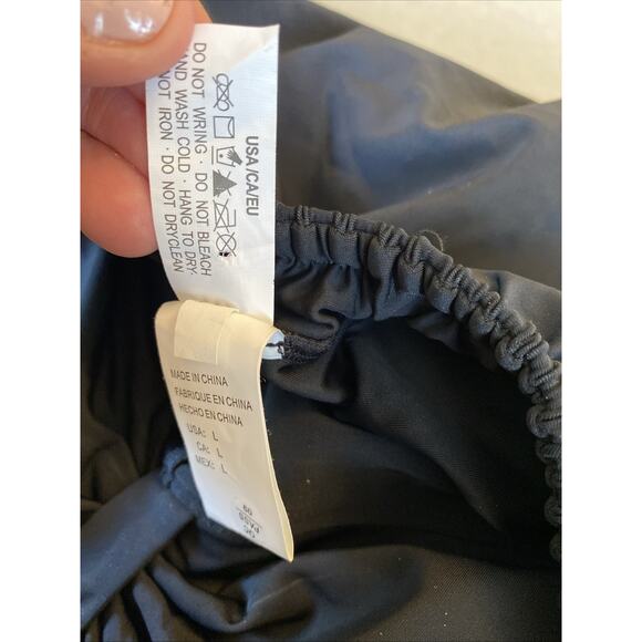 Cocoship Pin Up Retro One Pc SwimSuit Dress US Size L Black Floral Rockabilly - Picture 7 of 7